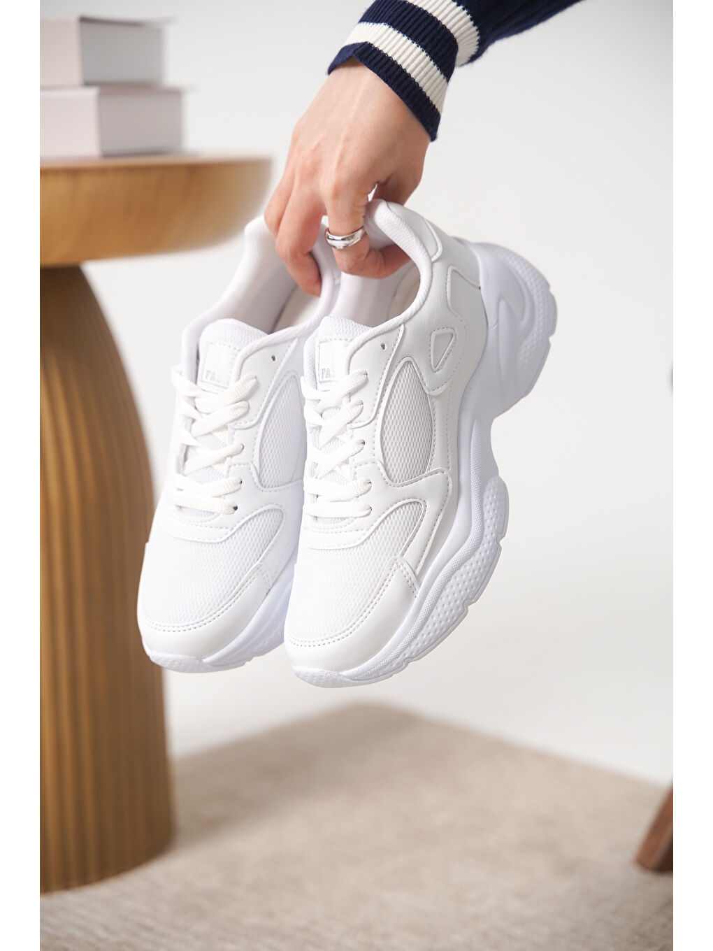 Daxtors Beyaz D1152 Günlük Ortopedik Kadın Sneaker Spor Ayakkabı - 4