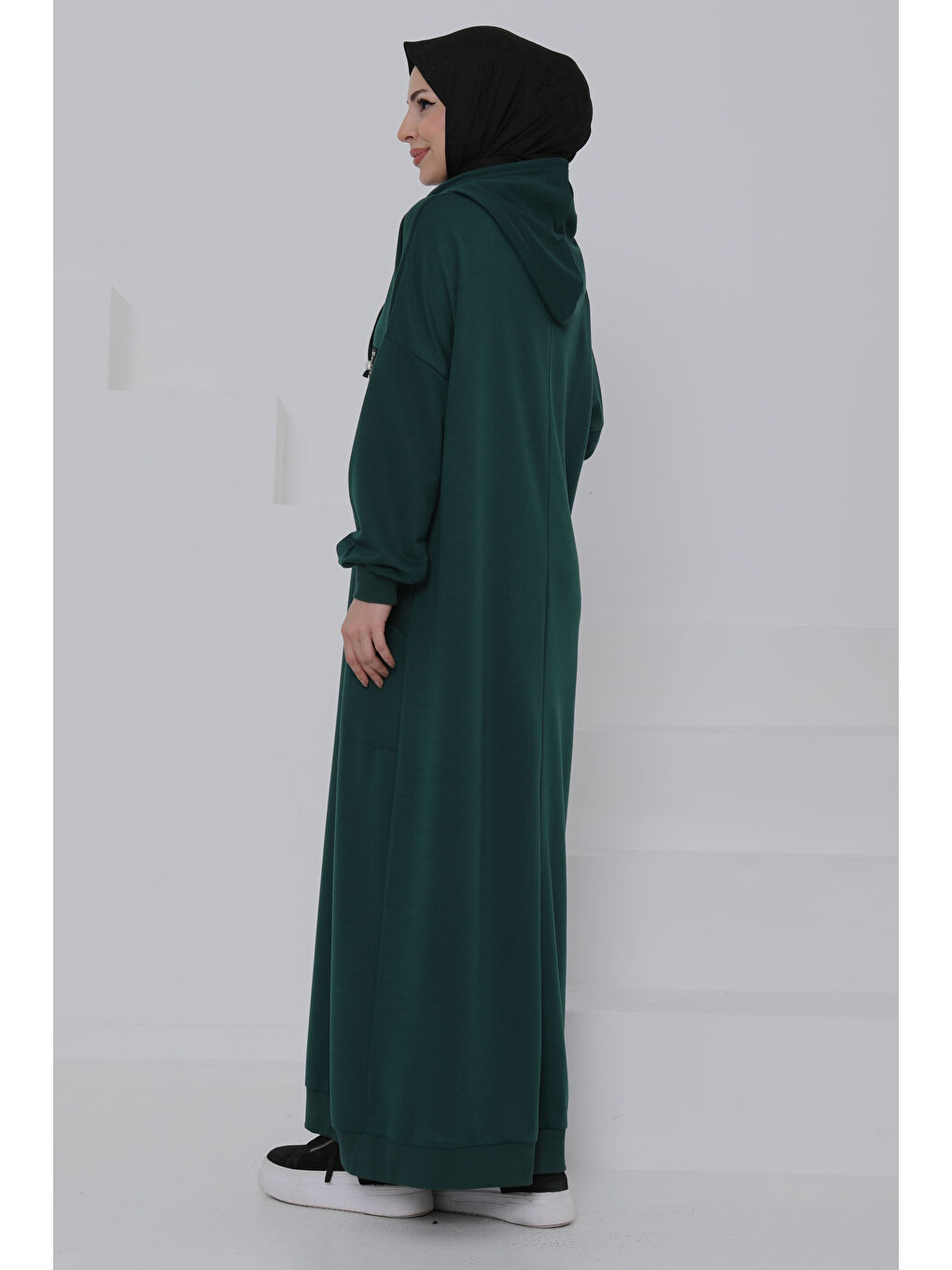 Yeşil Cepli Armalı Elbise Zümrüt - 27048-6