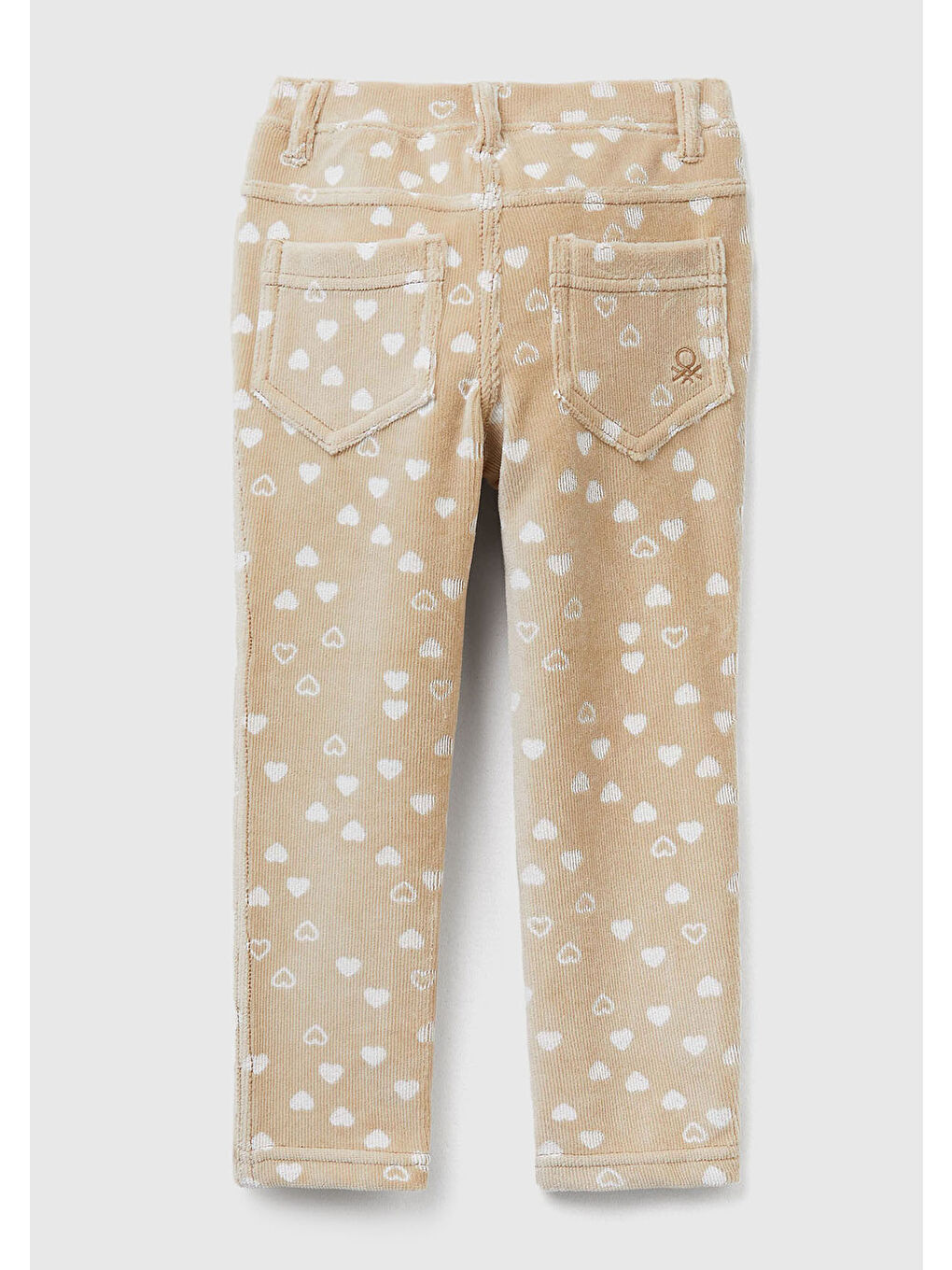 Kahverengi Kız Çocuk Taba Baskılı Logo İşlemeli Beli Lastikli Slim Fit Streç Pantolon-1