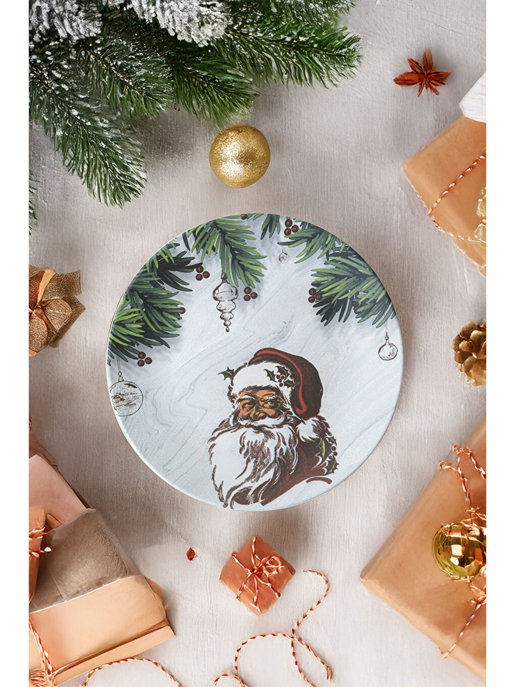 Keramika Karışık Noel Baba Servis Tabağı 26 Cm - 2