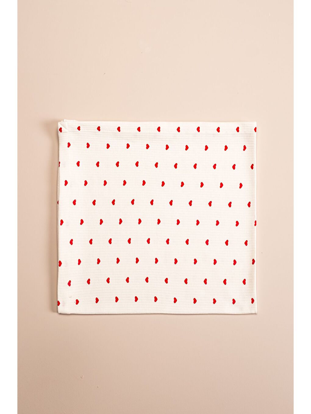 Kırmızı Kalpli Battaniye (90 X 90) Yumuşak Organik Pamuk Battaniye-1