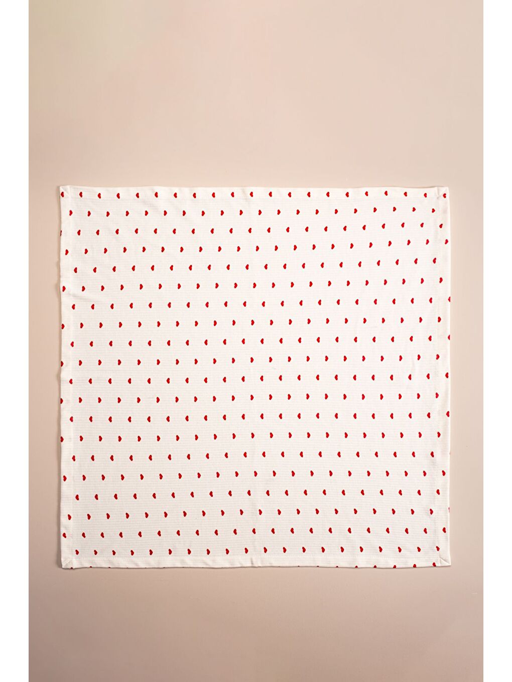 Kırmızı Kalpli Battaniye (90 X 90) Yumuşak Organik Pamuk Battaniye-3