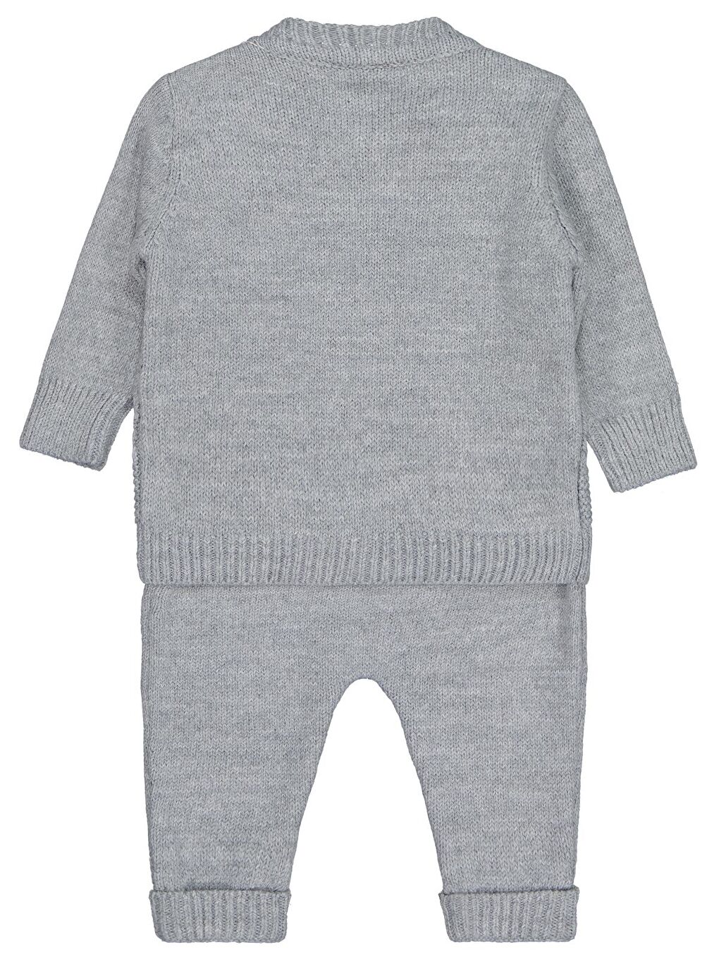 Beybek Hırkalı Salopet 3-12 Ay Takım  - Gri 12-18 Ay-4