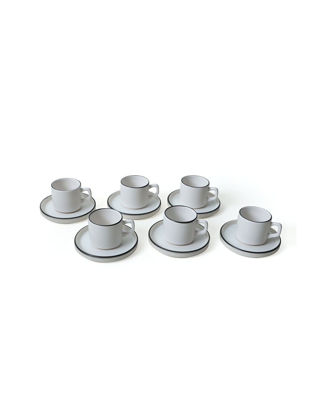 Keramika Beyaz Simply Stackable Çay Takımı 12 Parça 6 Kişilik - 3