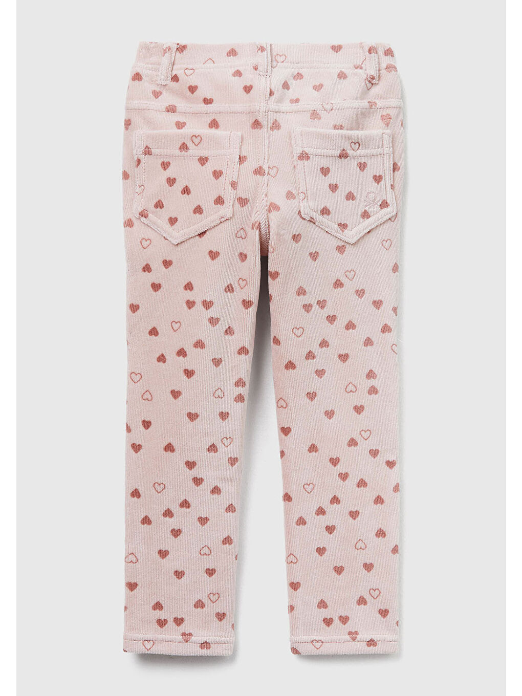 Kız Çocuk Pembe Mix Baskılı Logo İşlemeli Beli Lastikli Slim Fit Streç Pantolon-1