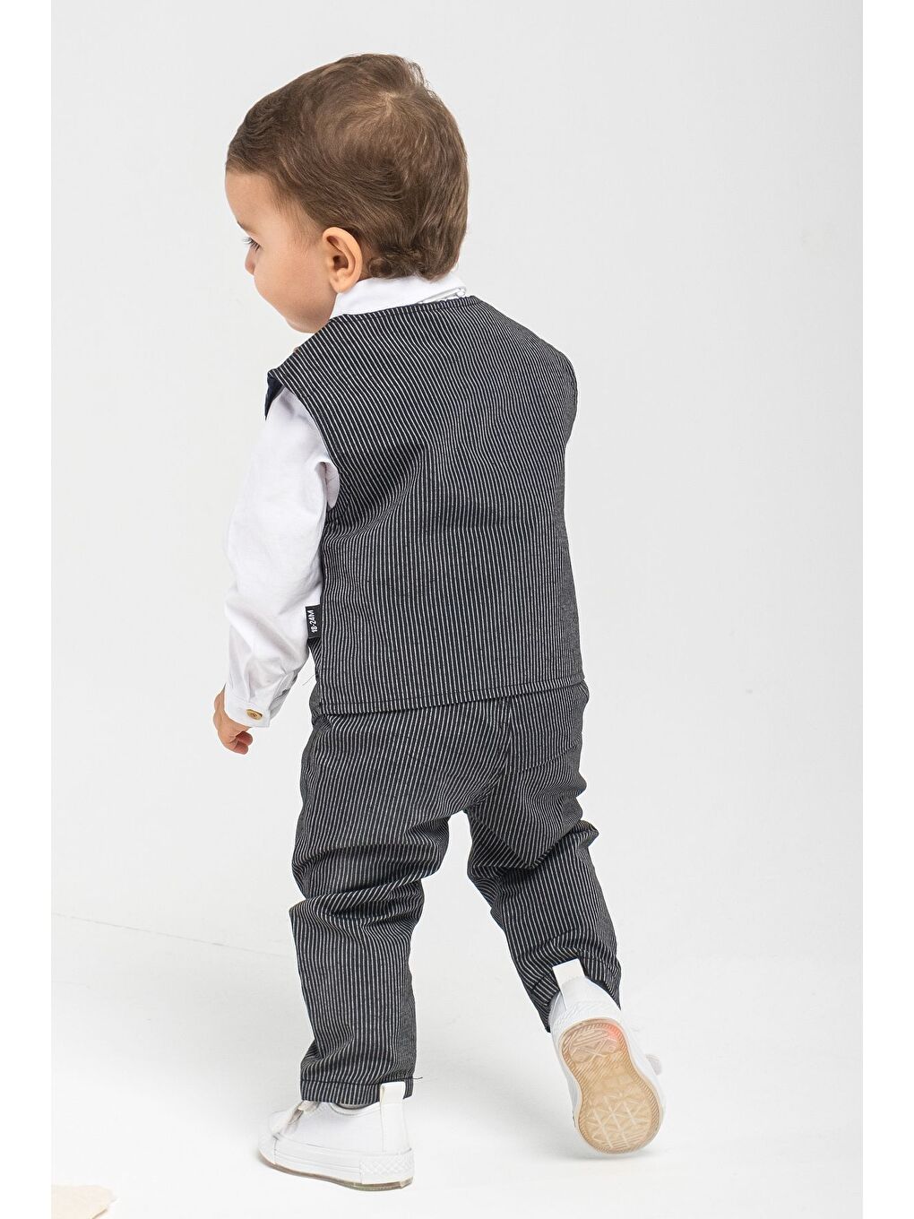 Lacivert Erkek Çocuk Takım Elbise Yelekli Gömlekli 4 Parça Özel Takımı-2