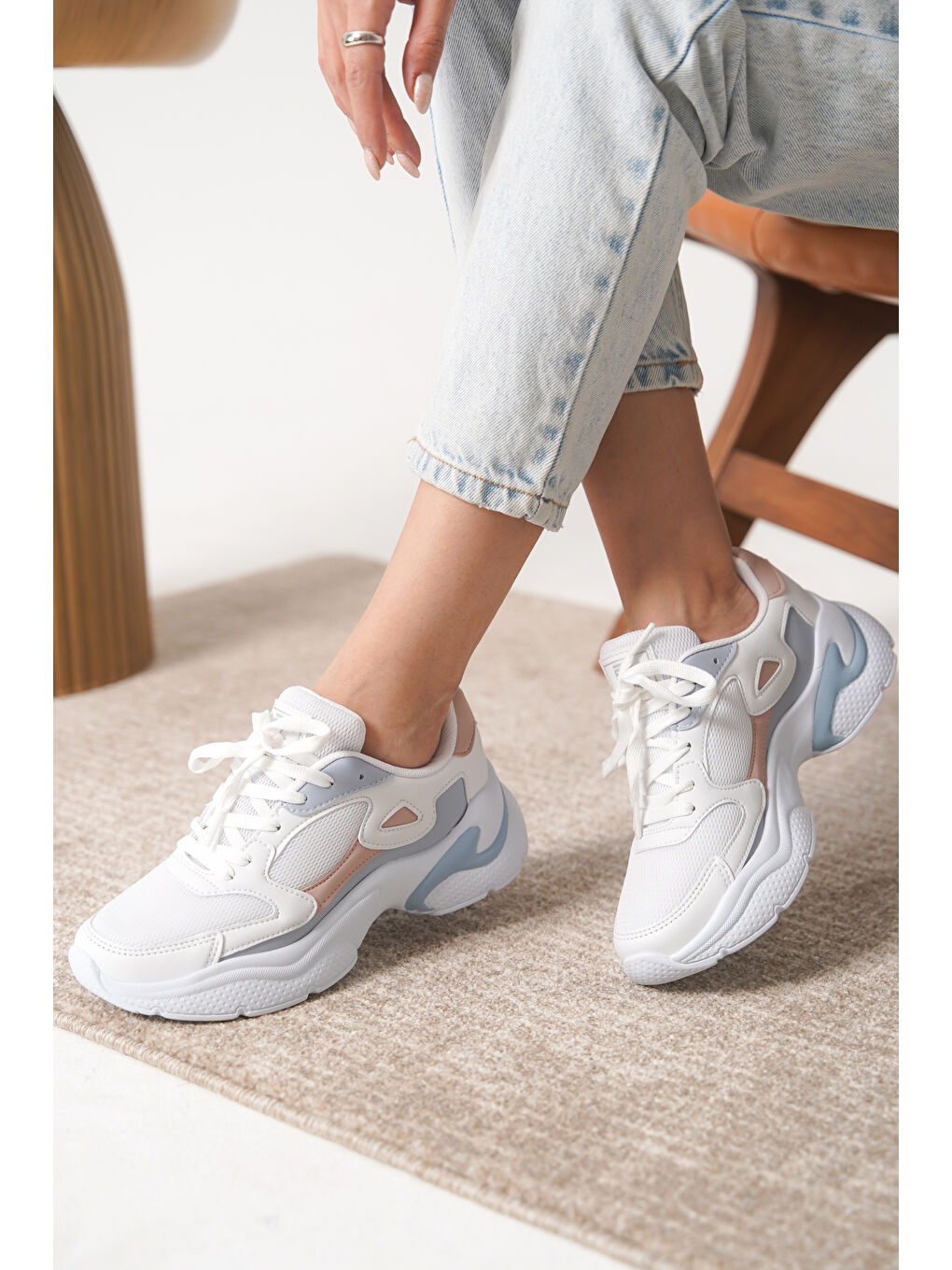 Pembe D1152 Günlük Ortopedik Kadın Sneaker Spor Ayakkabı