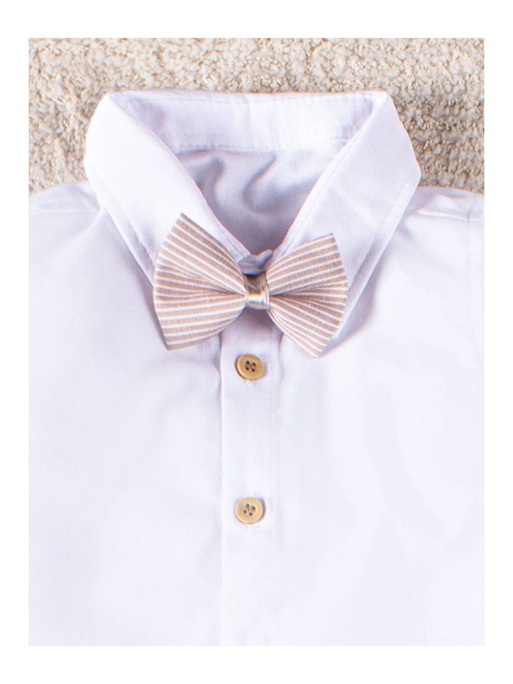 Ekru Erkek Çocuk Takım Elbise Yelekli Gömlekli 4 Parça Özel Takımı-5