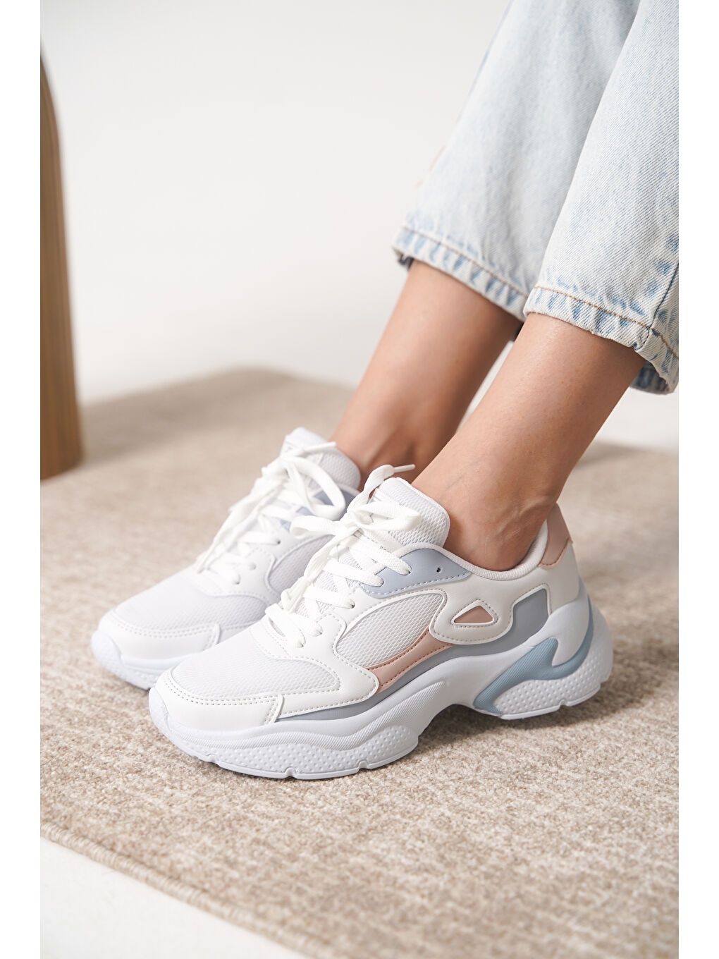 Pembe D1152 Günlük Ortopedik Kadın Sneaker Spor Ayakkabı-3