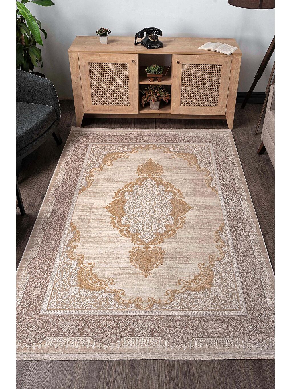 Bej Granada 6004 Akrilik Modern Dokuma Halı-120x180