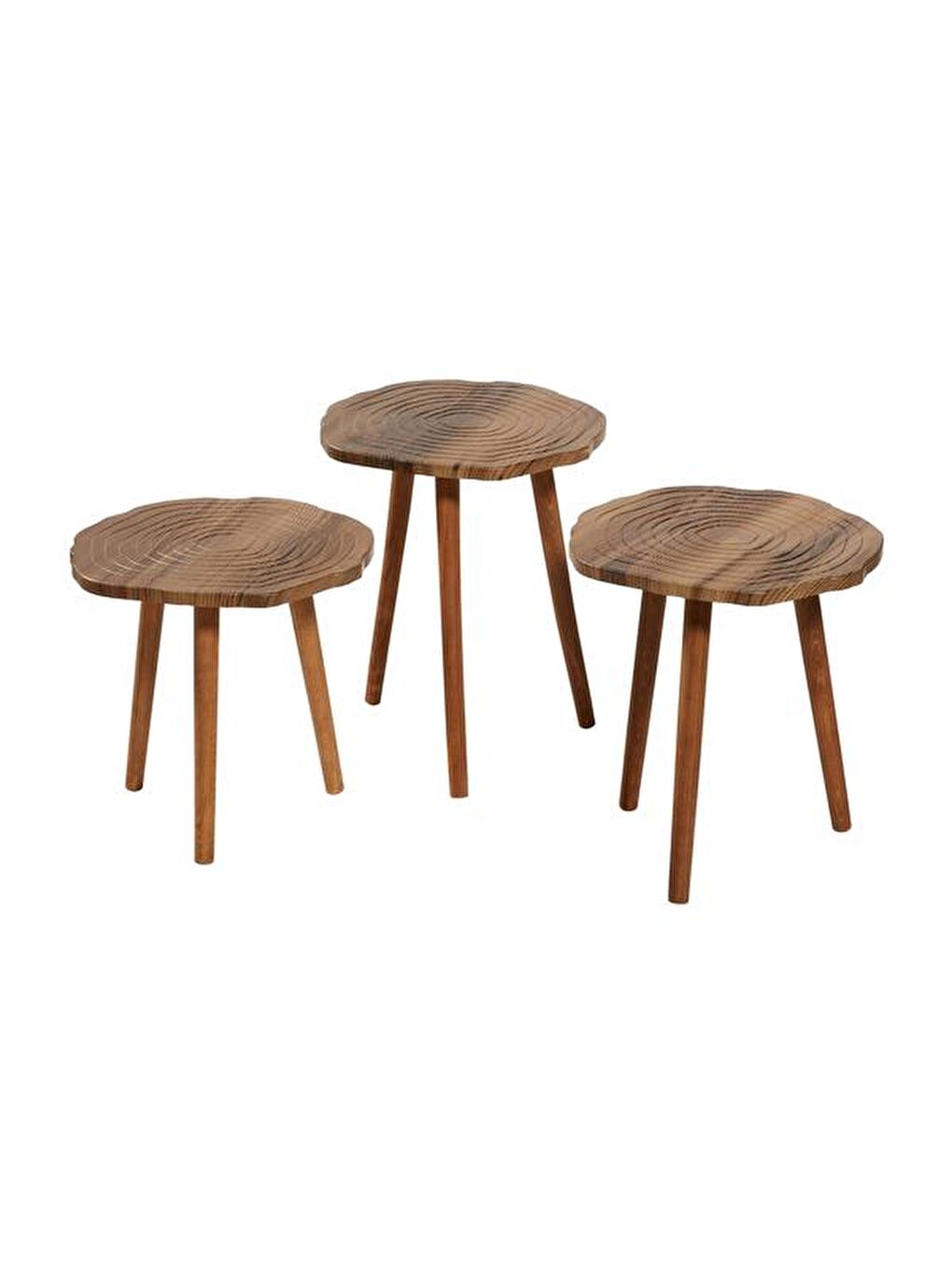 Tree Rustik Zigon Sehpa - Kahverengi - 40 cm