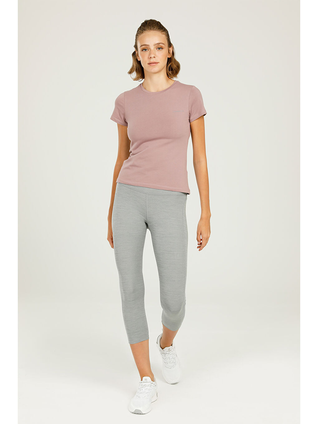 Mor CT129 BASIC C NECK T-SHIR PASTEL MOR Kadın Kısa Kol T-Shirt-2