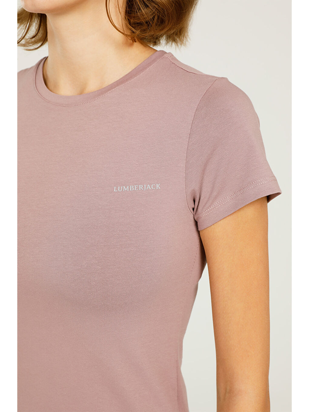 Mor CT129 BASIC C NECK T-SHIR PASTEL MOR Kadın Kısa Kol T-Shirt-3