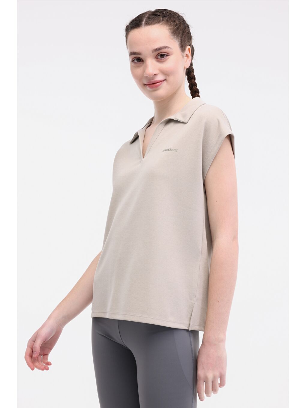 WL RAIN 11SS181 5FX Haki Kadın Kısa Kol T-Shirt