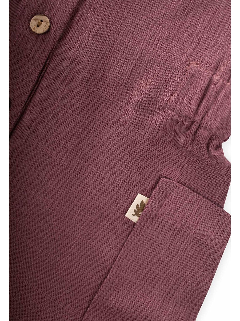 Mürdüm Kız Çocuk Keten Tulum-2