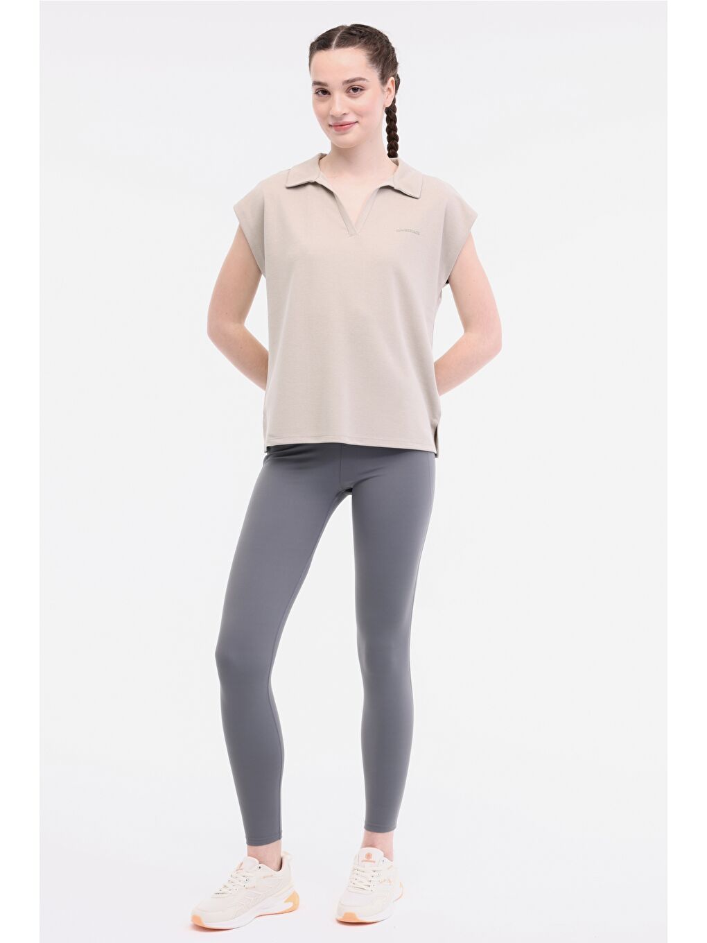 WL RAIN 11SS181 5FX Haki Kadın Kısa Kol T-Shirt-2