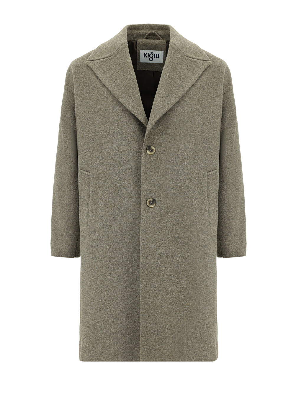 Kahverengi Oversize Yünlü Palto-7