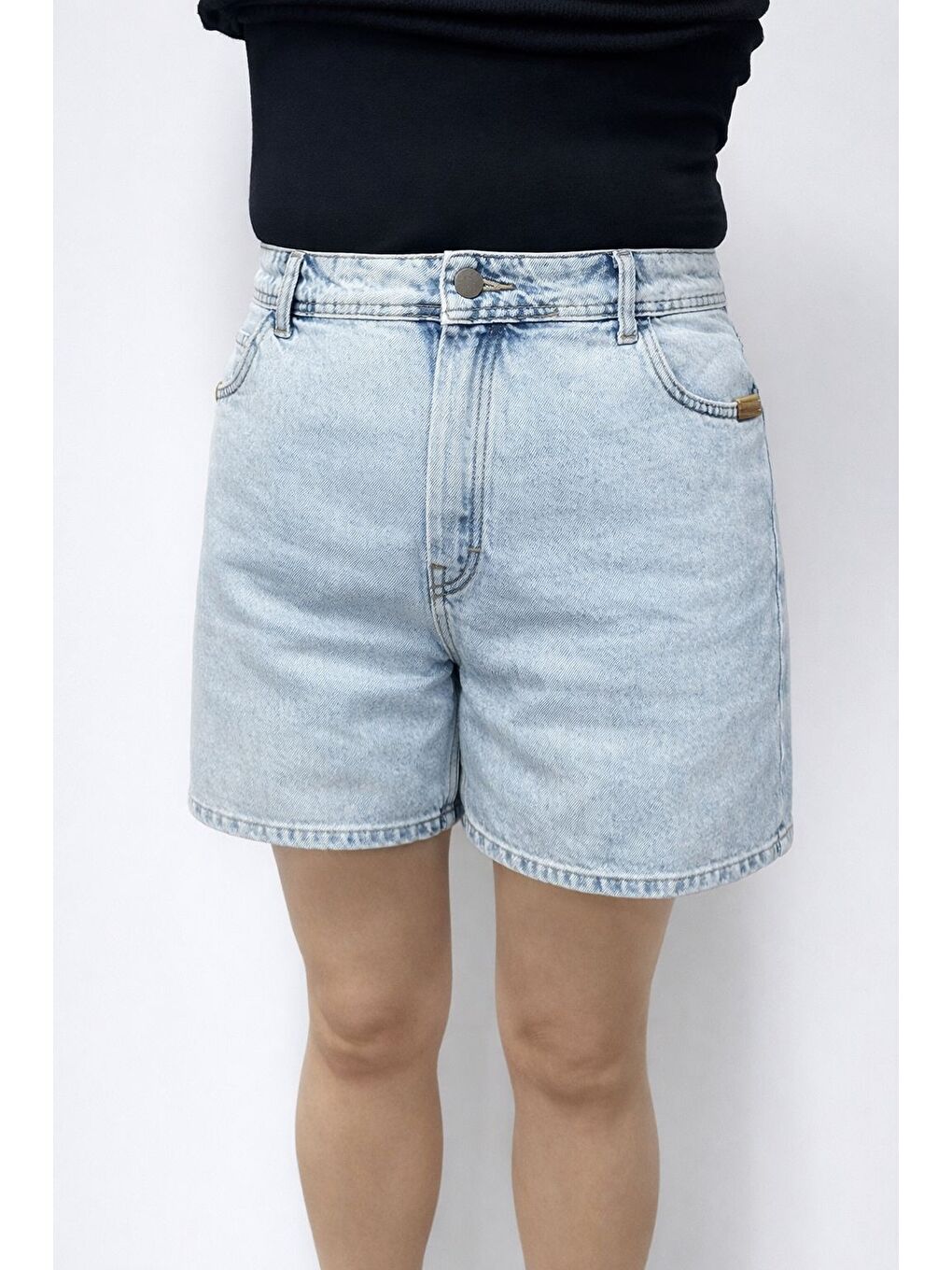 Büyük Beden Açık Mavi Jean Şort