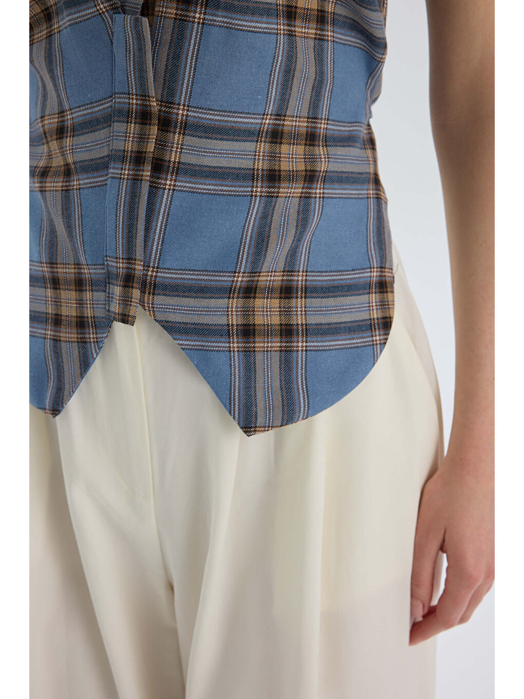 Frenzy Ekoseli Mavi Kısa Gömlek-6