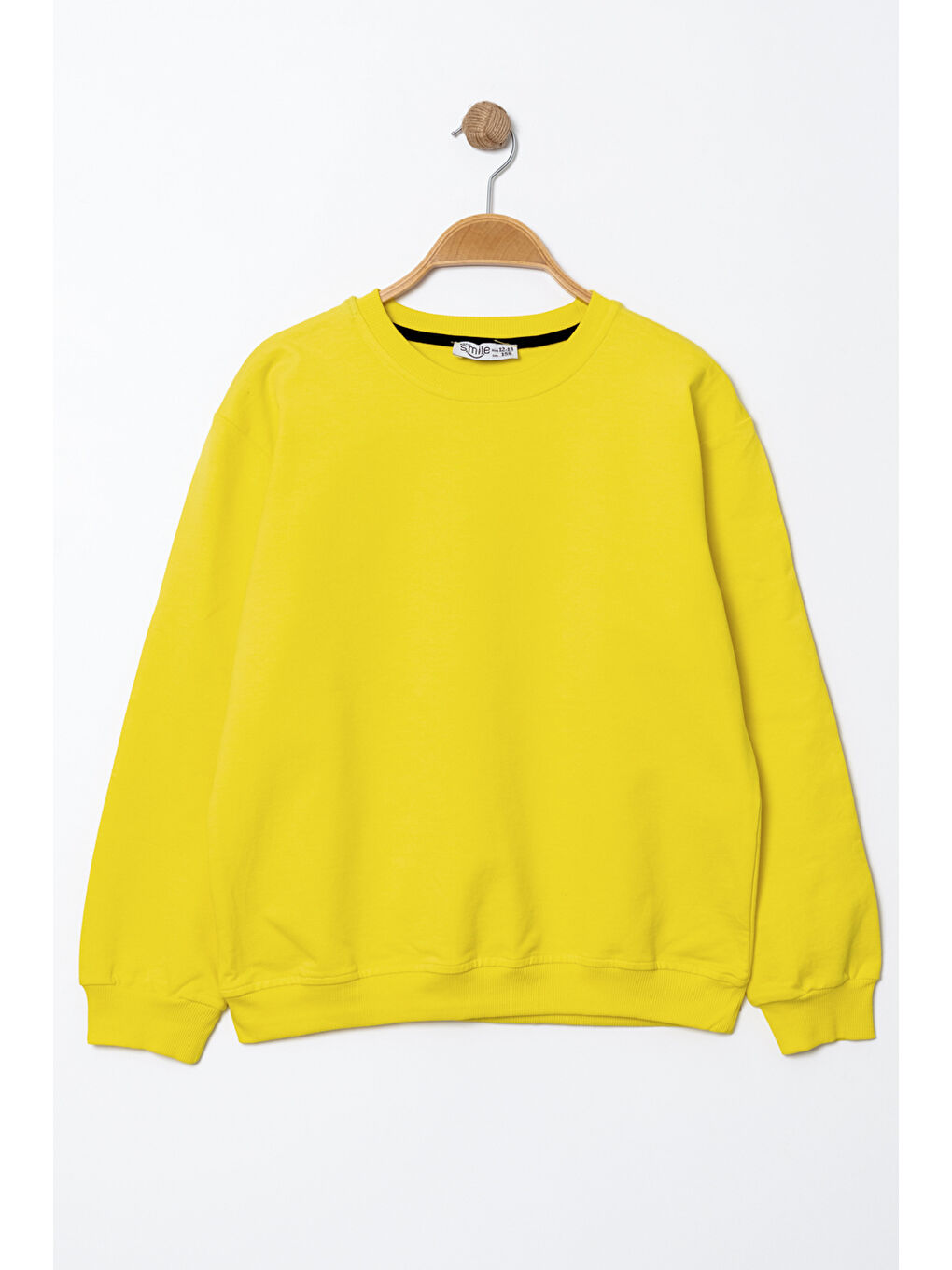 Bi&Em Smile Sarı Erkek Çocuk Sarı Bisiklet Yaka Basic 5-13 Yaş Sweatshirt- 3535-10