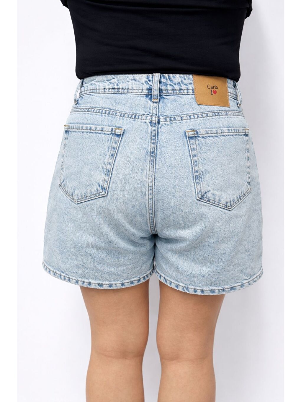Büyük Beden Açık Mavi Jean Şort-2