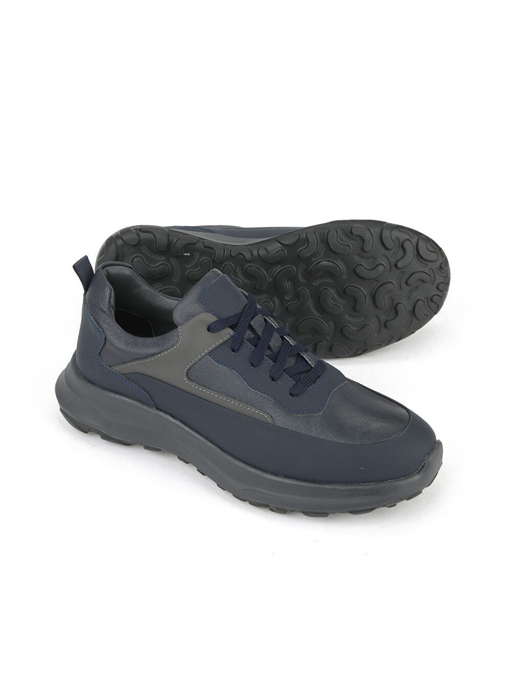 Erkek Hakiki Deri Sneaker 153983Z907 Lacivert-3