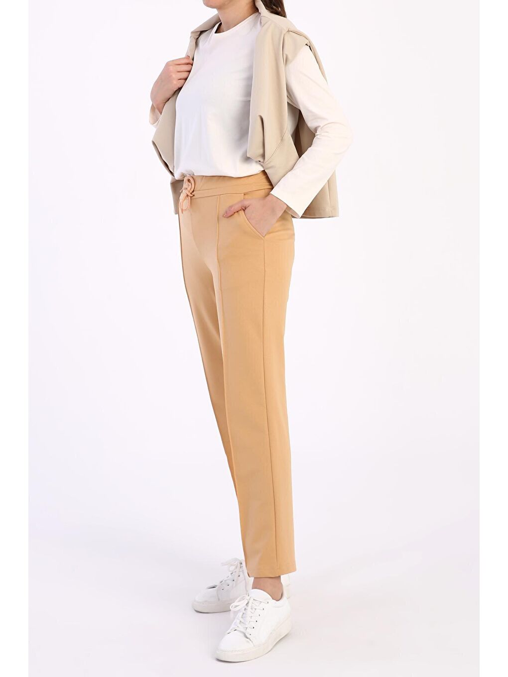 Açık Bej Cepli Eşofman Altı-2