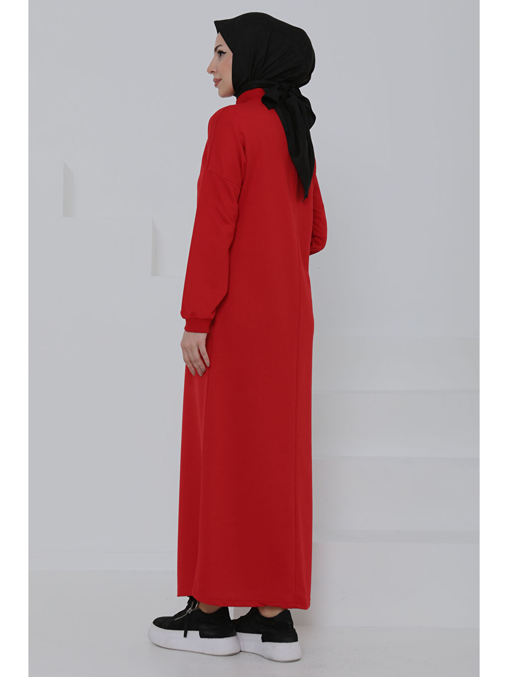 Kırmızı Fermuarlı Elbise Kirmizi - 27046-5