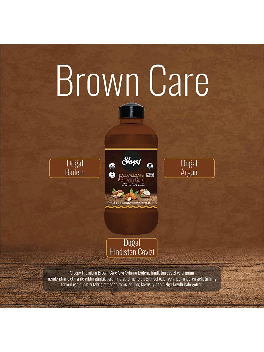 Sleepy Beyaz Premium Brown Care Serisi Sıvı Sabun 2x1500 ml - 1