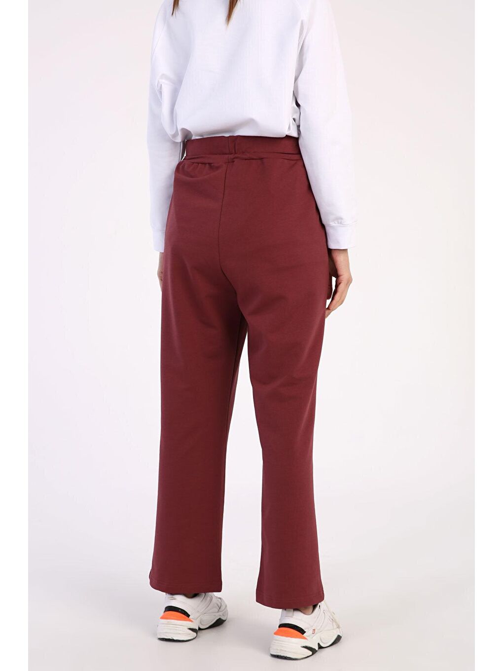 Bordo Vişne Çürüğü Büyük Beden Cepli Eşofman Altı-2