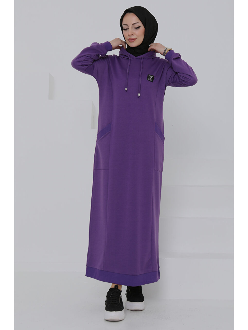 Cepli Armalı Elbise Mor - 27048-1