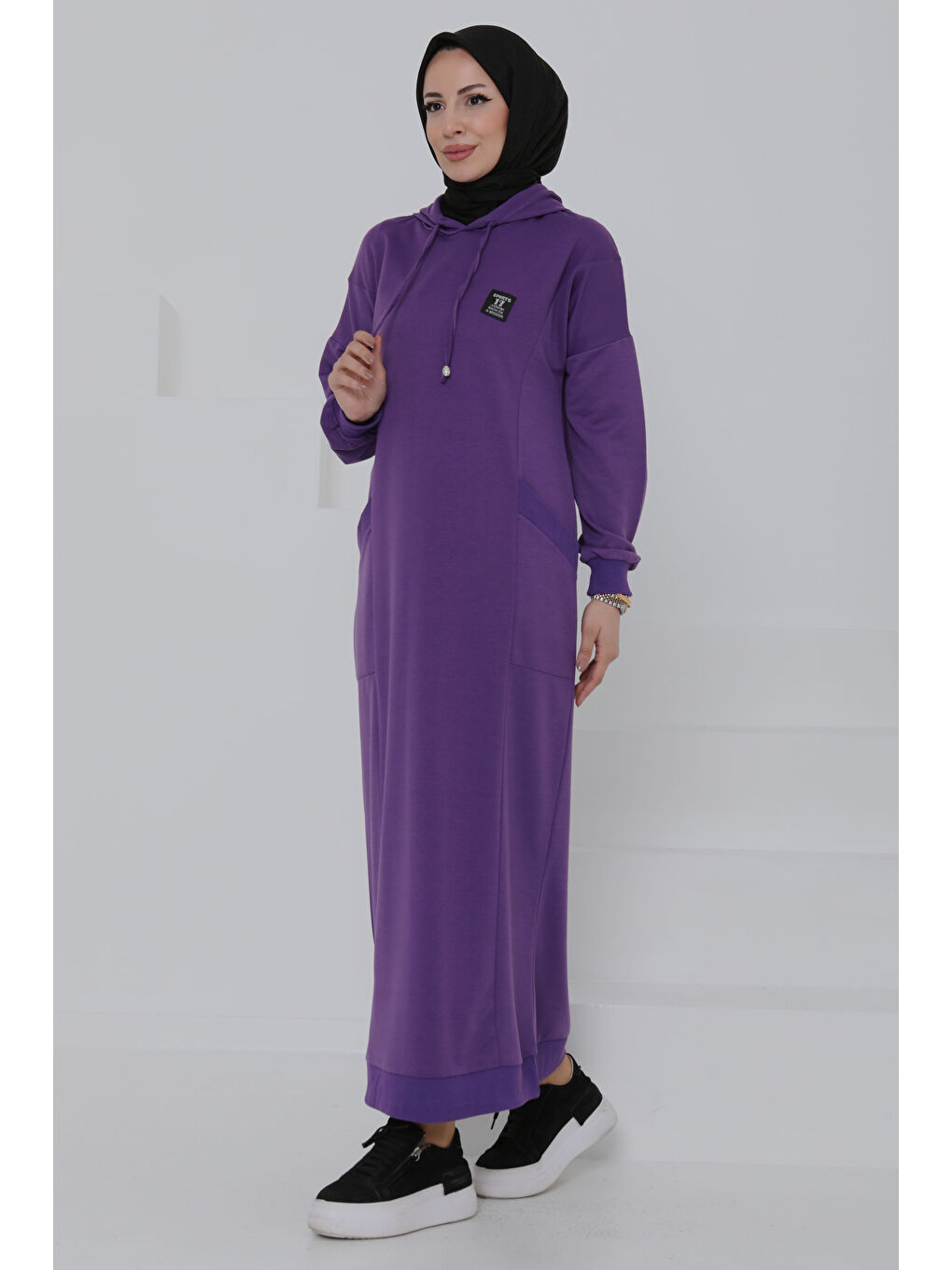 Cepli Armalı Elbise Mor - 27048-2