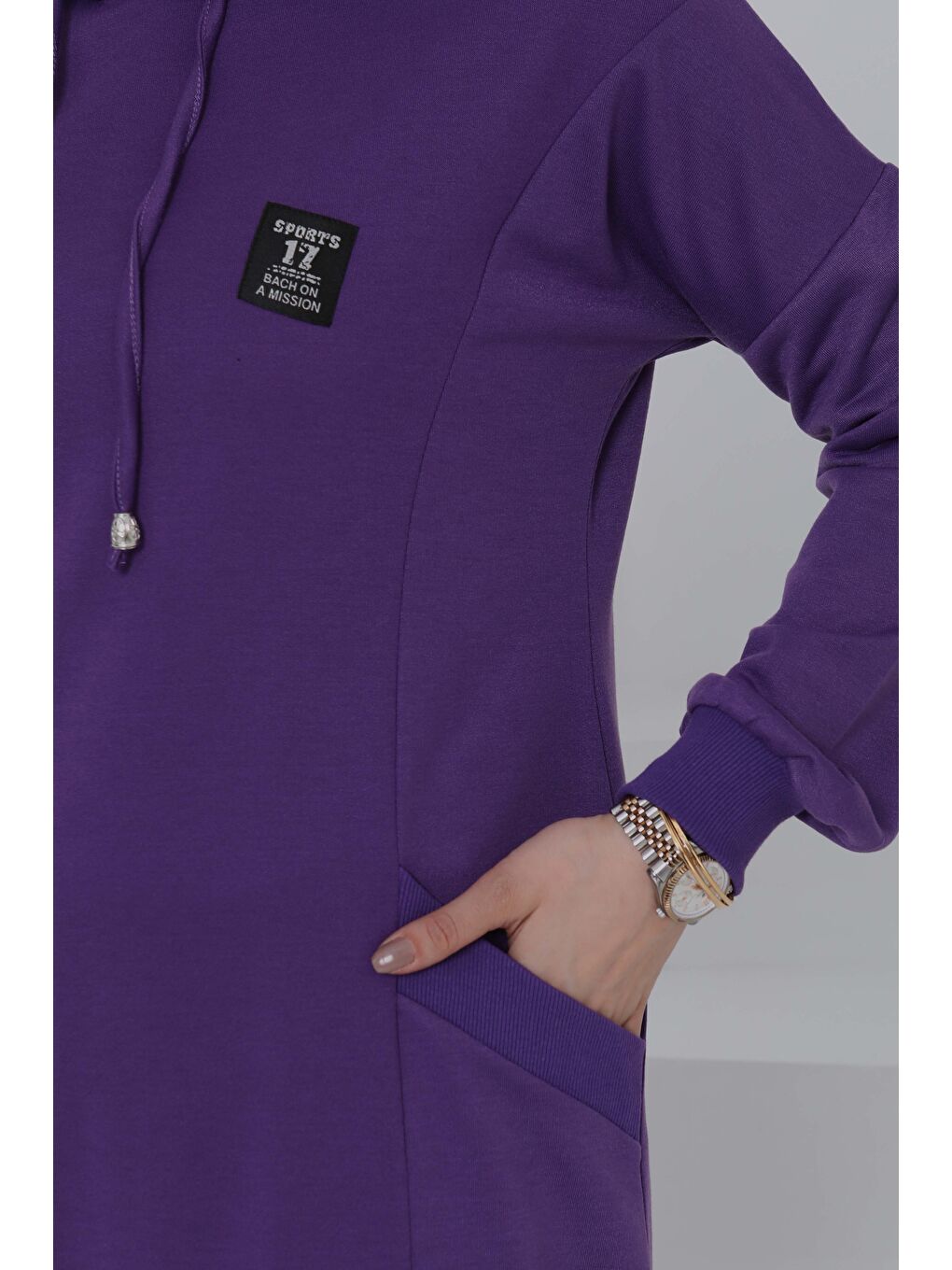 Cepli Armalı Elbise Mor - 27048-6