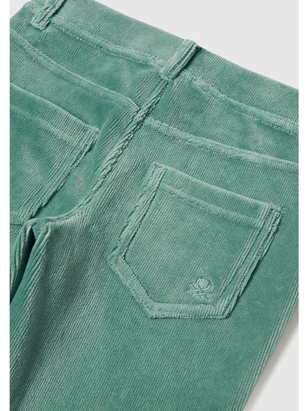 Kız Çocuk Gri-Yeşil Kadife Tayt-2