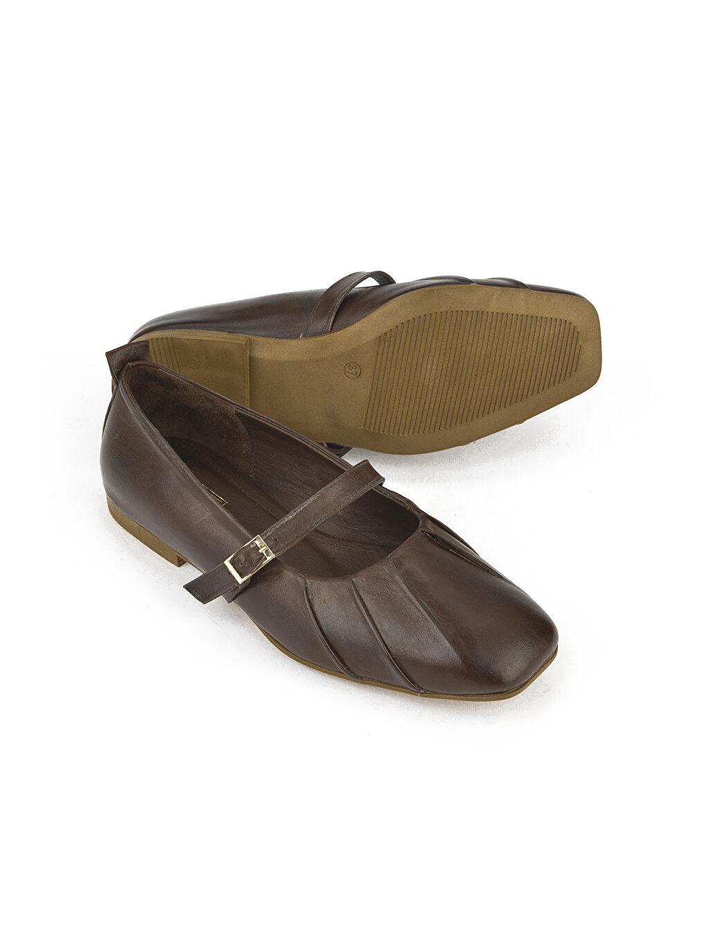 Kahverengi Kadın Hakiki Deri Babet 1531054Z3436 Kahve-3