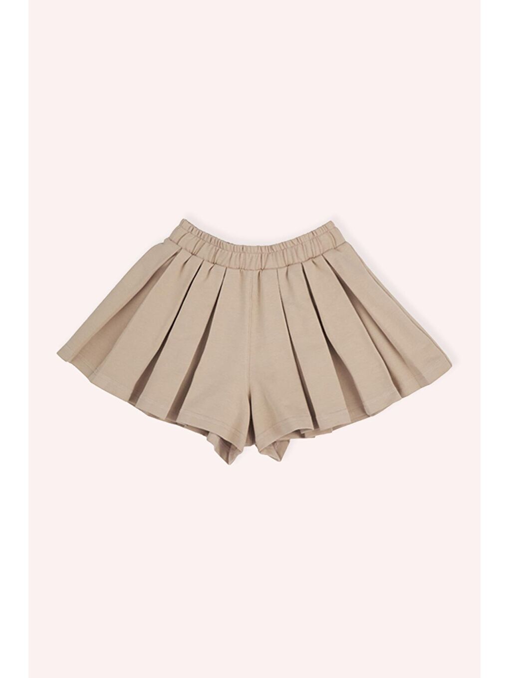 Bej Kız Çocuk Örme Şort Etek Vizon