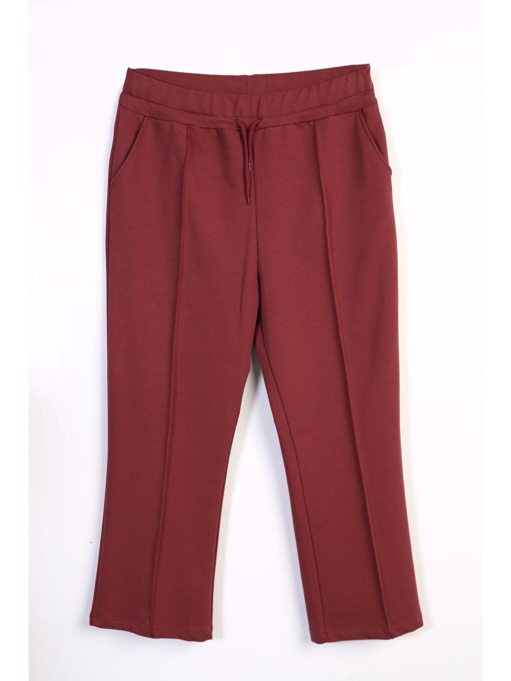 Bordo Vişne Çürüğü Büyük Beden Cepli Eşofman Altı-4