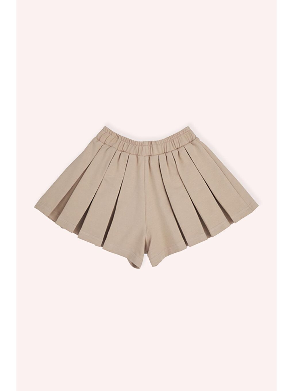 Bej Kız Çocuk Örme Şort Etek Vizon-2