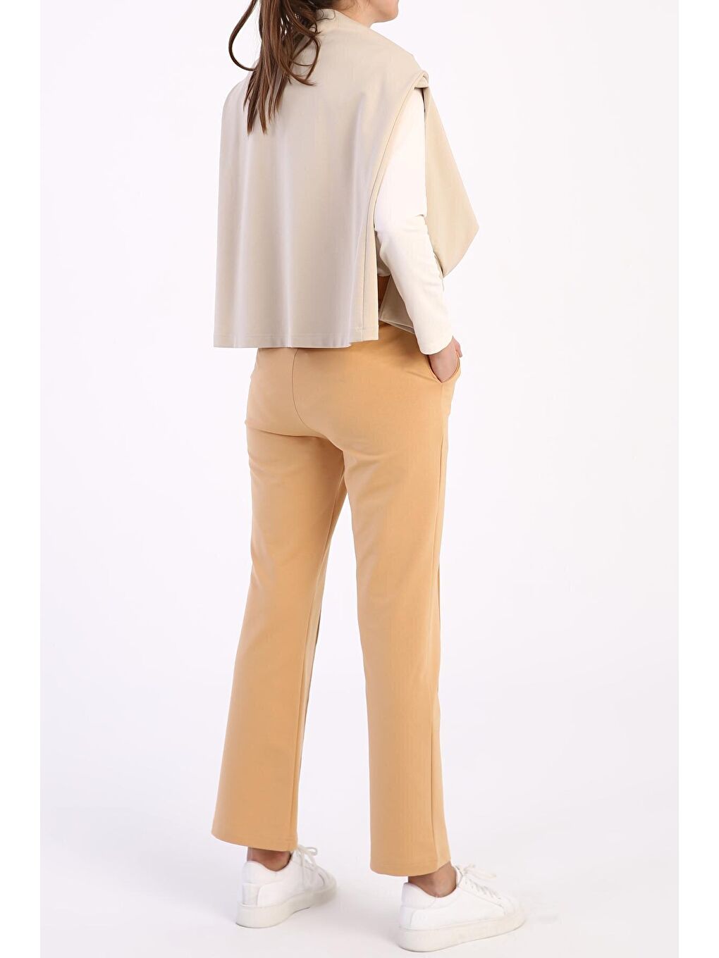 Açık Bej Cepli Eşofman Altı-4