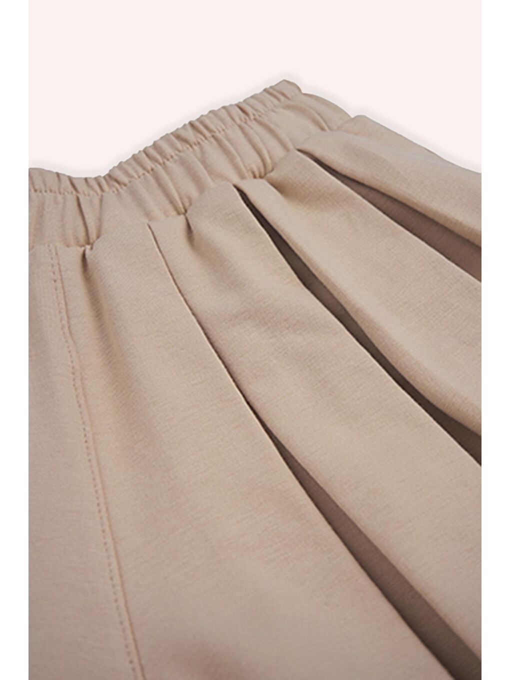 Bej Kız Çocuk Örme Şort Etek Vizon-3