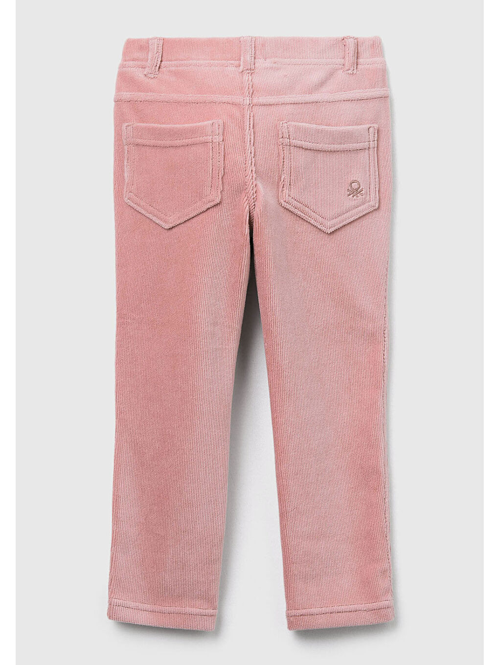 Kız Çocuk Toz Pembe Fitilli Kadife Tayt-1
