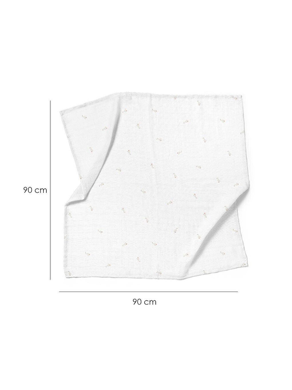Beyaz Nakışlı 100% Pamuk Müslin Örtü Seti (90X90 CM 2'Li)-2