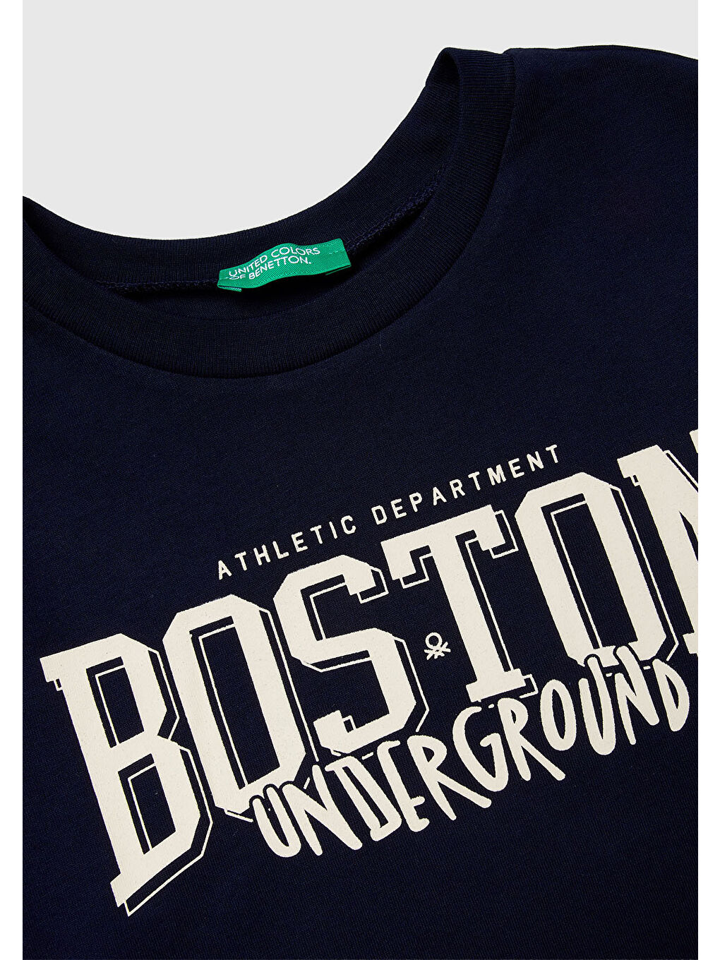 Erkek Çocuk Lacivert Önü Baskılı Bisiklet Yaka Uzun Kollu T-shirt-2