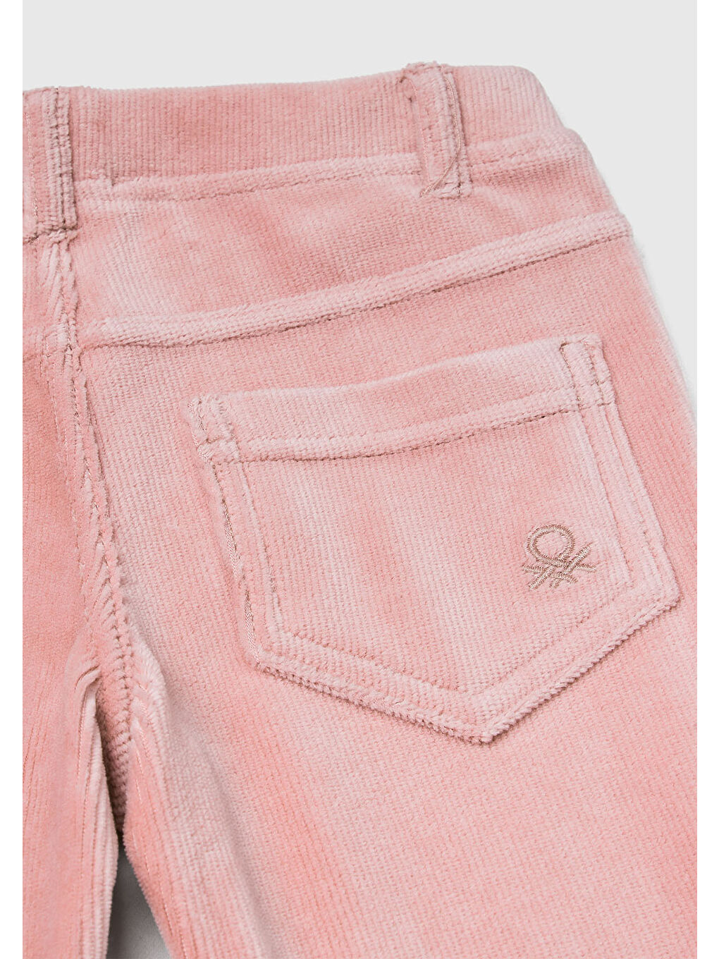Kız Çocuk Toz Pembe Fitilli Kadife Tayt-2