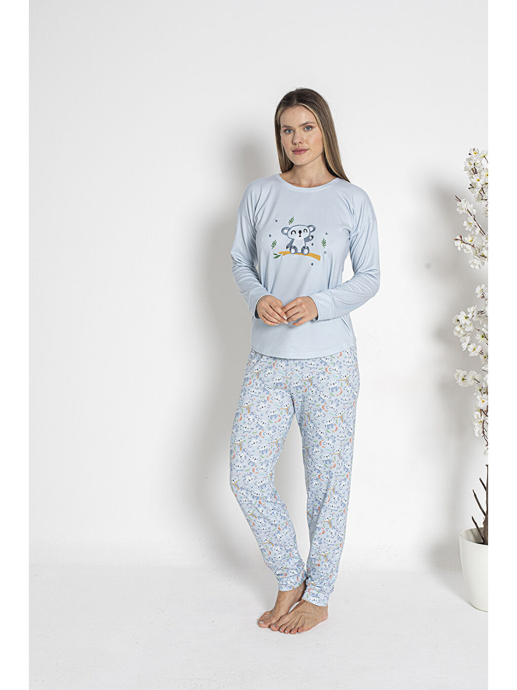 Remsa Mavi Kadın Termal Pijama Takımı 24484 Mavi - 3