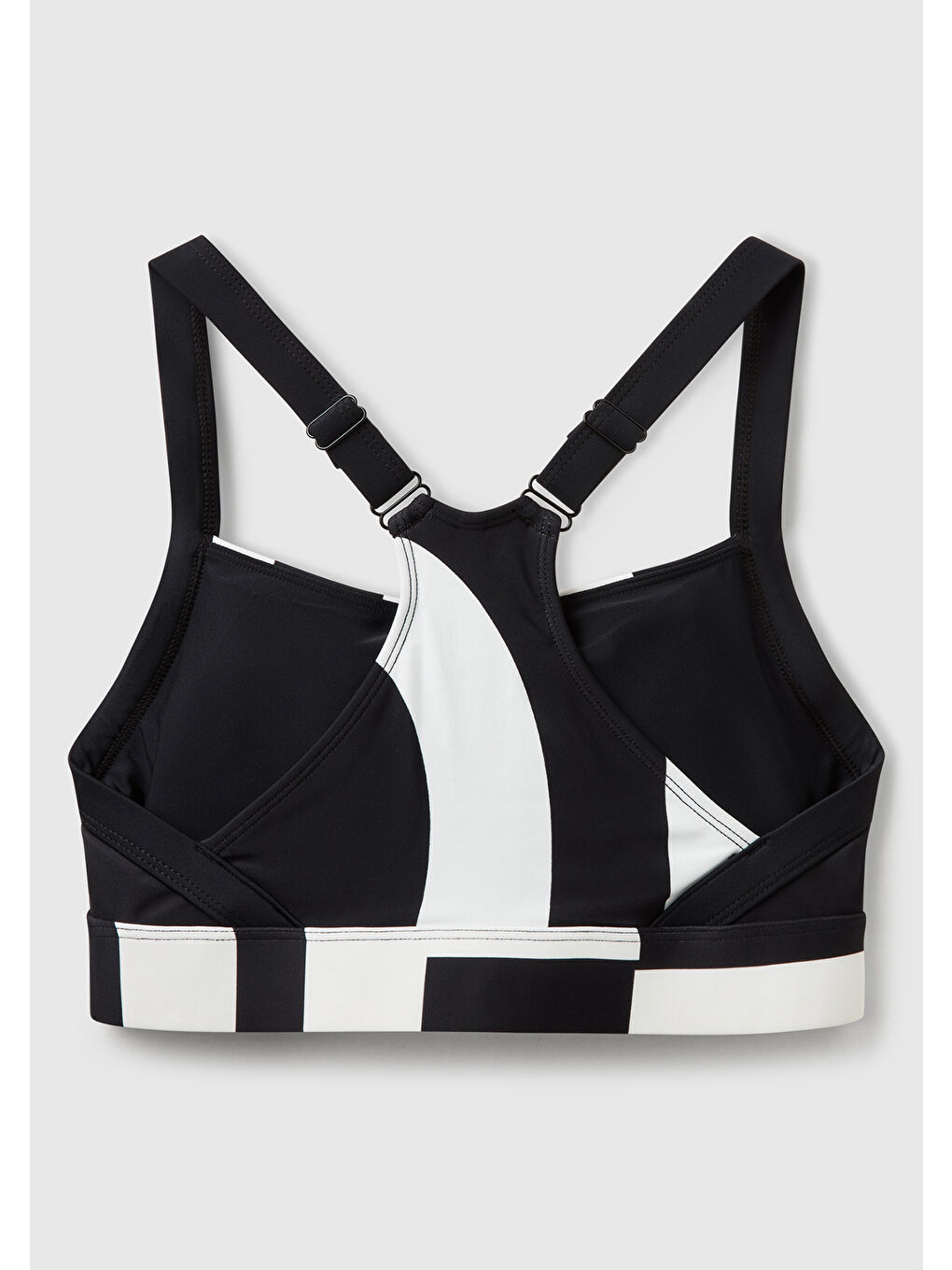 Kadın Siyah Desenli Önü Logo Baskılı Crop Atlet-3