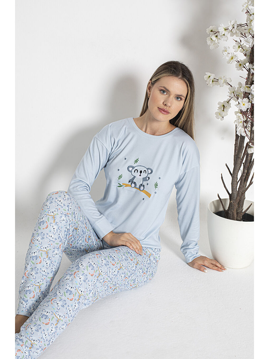 Remsa Mavi Kadın Termal Pijama Takımı 24484 Mavi - 4