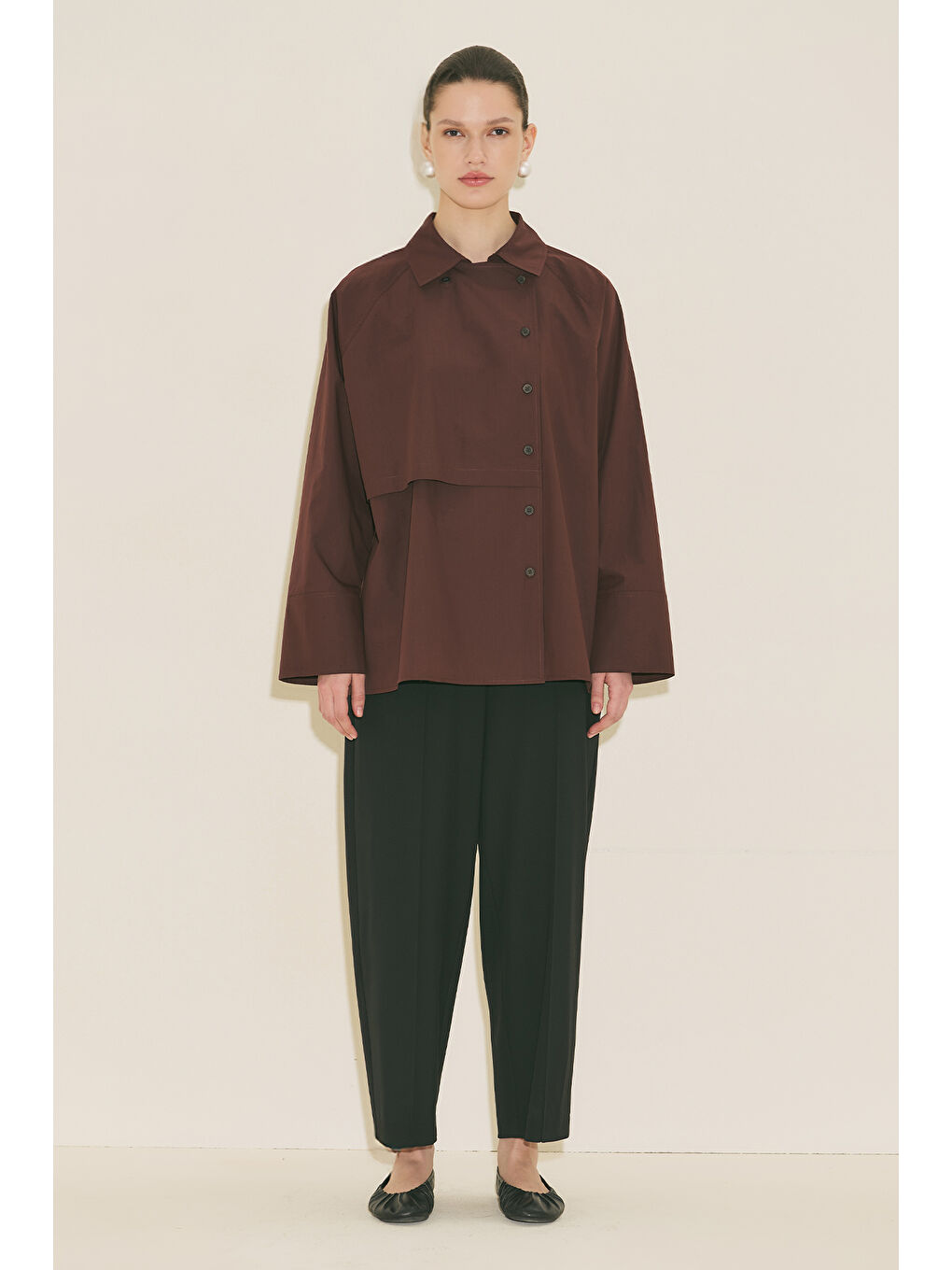 Barrel Kumaş Pantolon Siyah-1