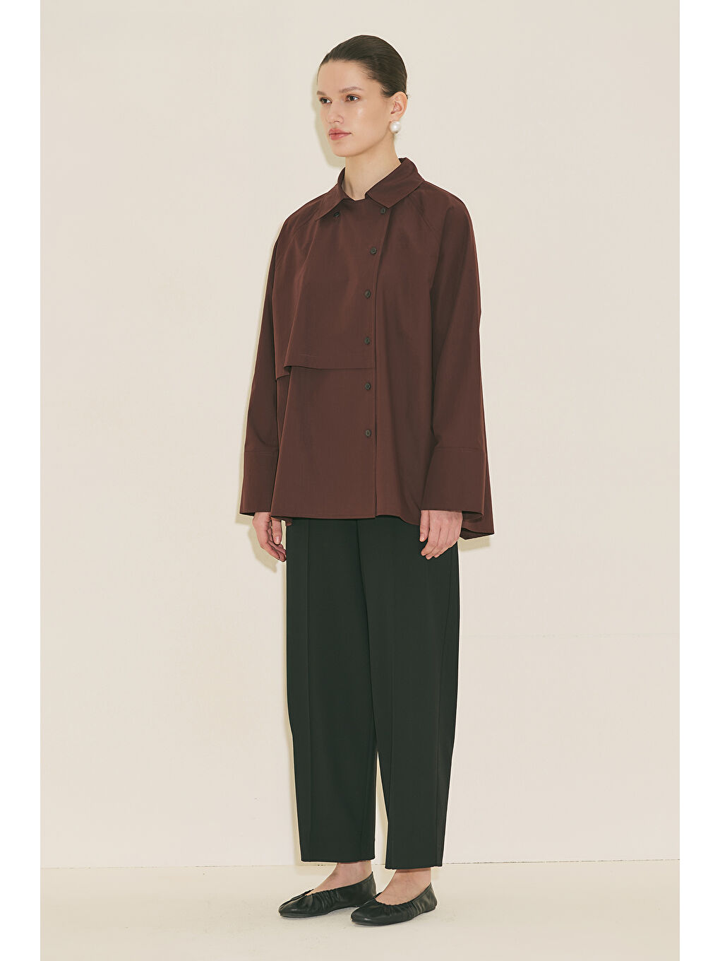 Barrel Kumaş Pantolon Siyah-2