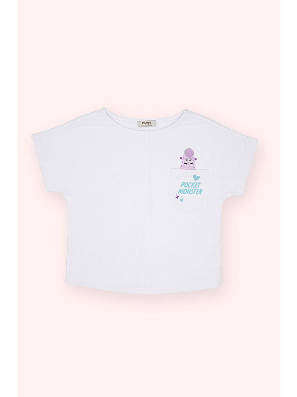 Kız Çocuk Baskı Detaylı T-Shirt Beyaz